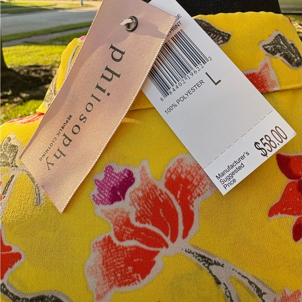 Philosophy Yellow Floral Blouse - Picture 3 of 8